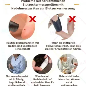 HERMSA™ Hochpräzises, multifunktionales, nicht-invasives Medizinisches Gerät – 99,99% Genauigkeit!Kompatibel mit iOS und Android Smartphones