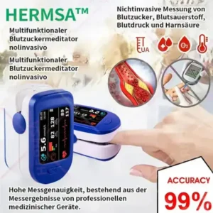 HERMSA™ Hochpräzises, multifunktionales, nicht-invasives Medizinisches Gerät – 99,99% Genauigkeit!Kompatibel mit iOS und Android Smartphones